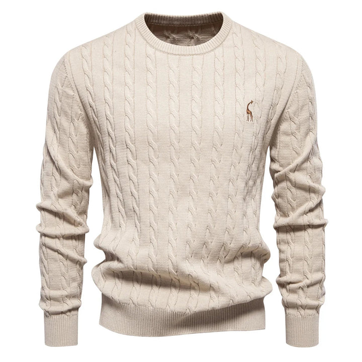 Mathis™|Pull en Tricot avec Broderie Girafe