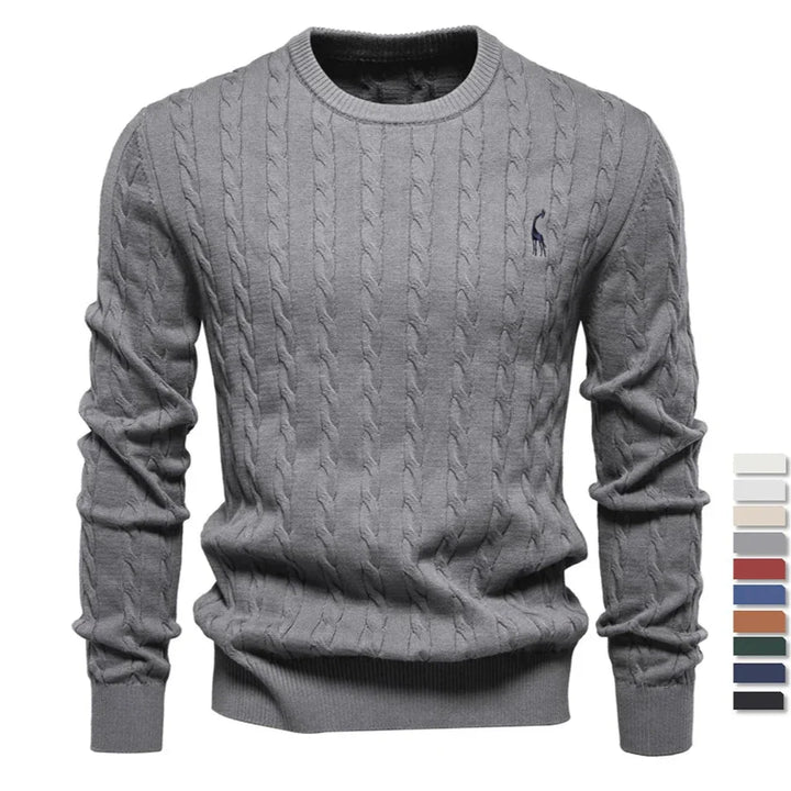 Mathis™|Pull en Tricot avec Broderie Girafe