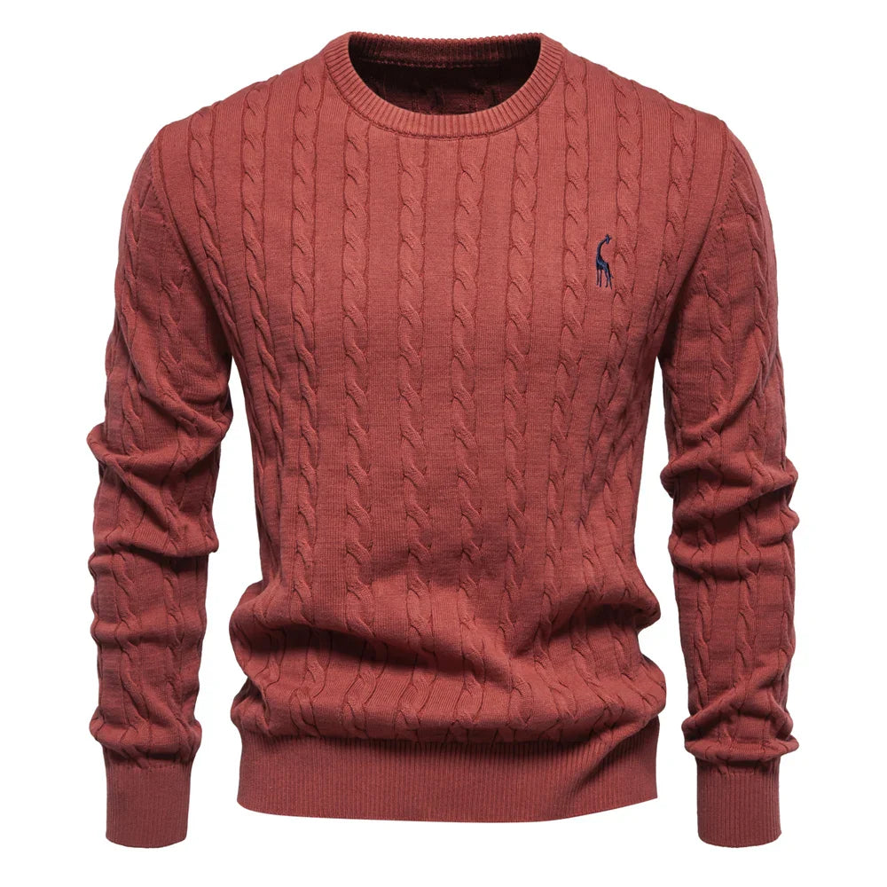 Mathis™|Pull en Tricot avec Broderie Girafe