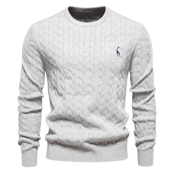Mathis™|Pull en Tricot avec Broderie Girafe