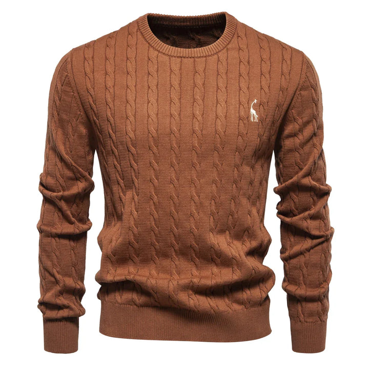 Mathis™|Pull en Tricot avec Broderie Girafe