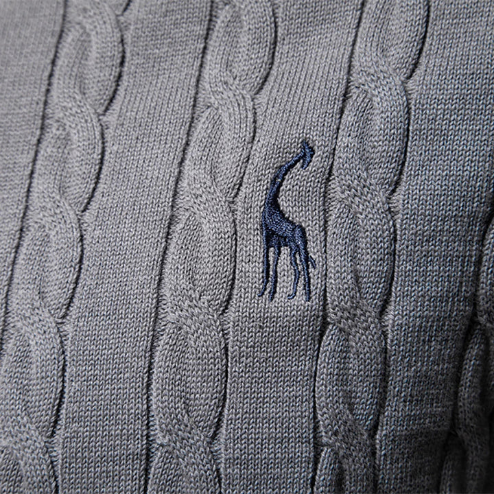 Mathis™|Pull en Tricot avec Broderie Girafe