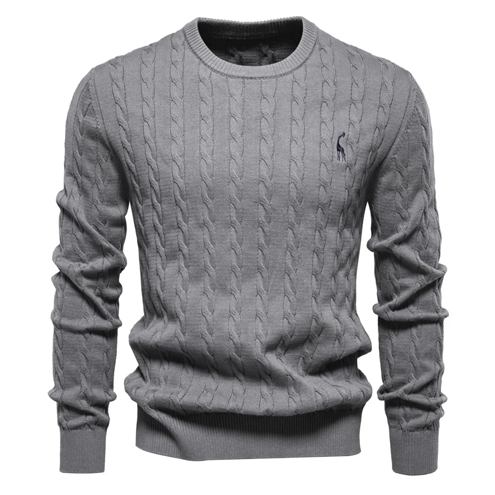 Mathis™|Pull en Tricot avec Broderie Girafe