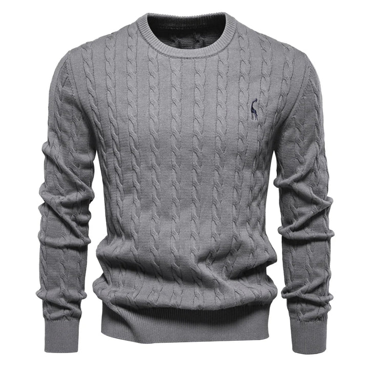 Mathis™|Pull en Tricot avec Broderie Girafe