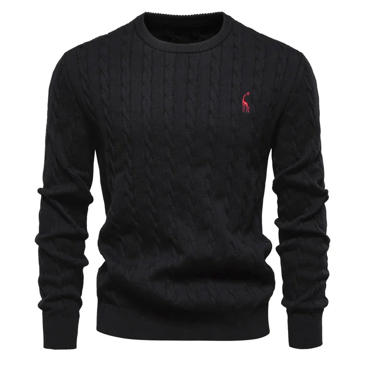 Mathis™|Pull en Tricot avec Broderie Girafe