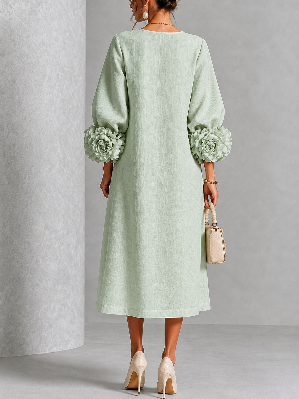 Alix | Robe midi boutons fleuris