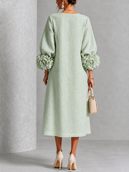 Alix | Robe midi boutons fleuris