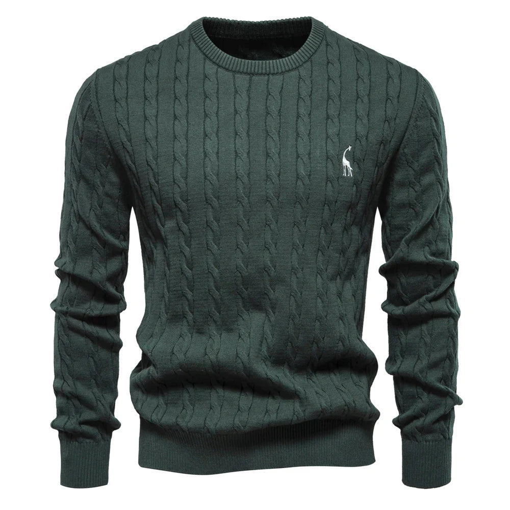 Mathis™|Pull en Tricot avec Broderie Girafe