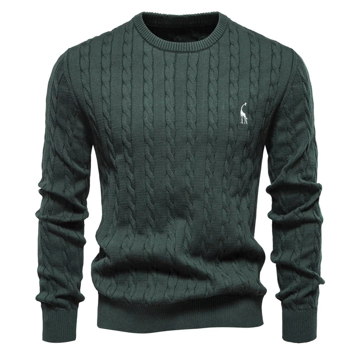 Mathis™|Pull en Tricot avec Broderie Girafe