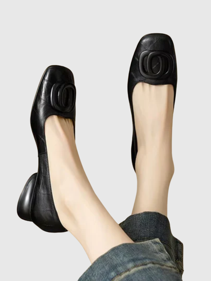 Edwige | Ballerines bout carré talon