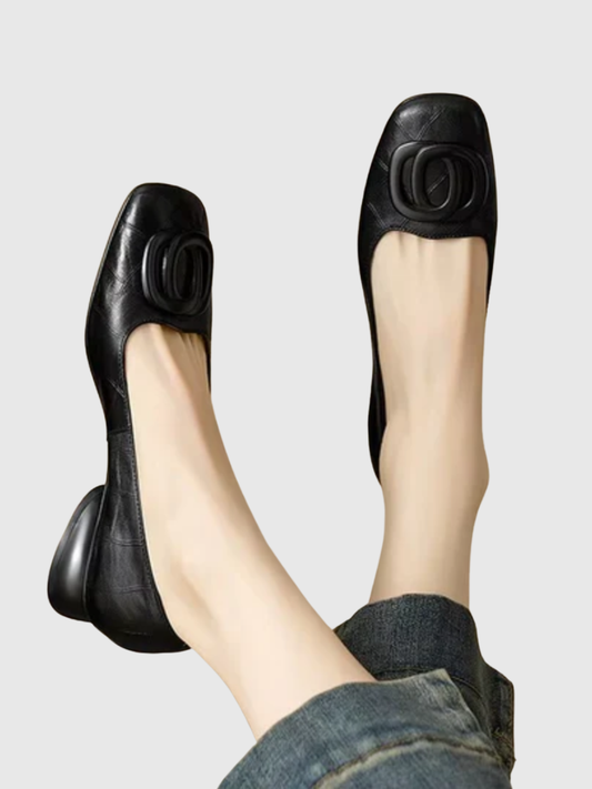 Edwige | Ballerines bout carré talon