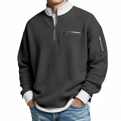 Clément | Pull col zippé gaufré