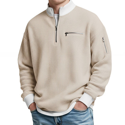 Clément | Pull col zippé gaufré