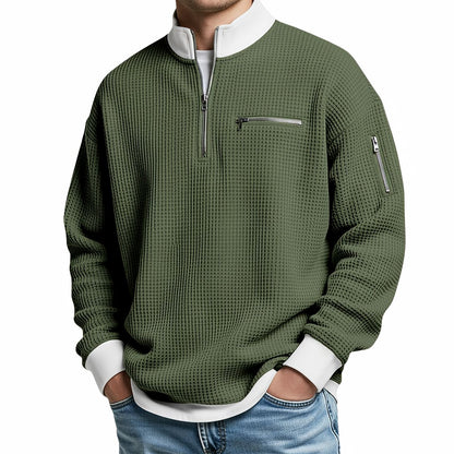 Clément | Pull col zippé gaufré