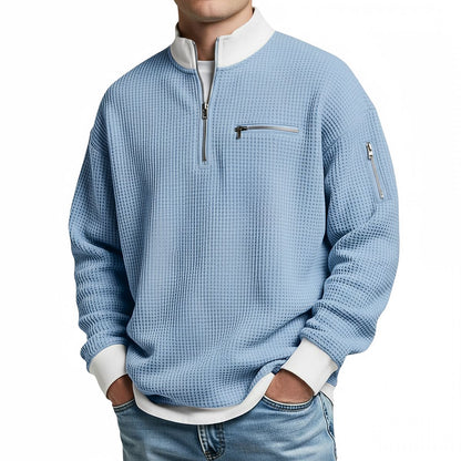Clément | Pull col zippé gaufré