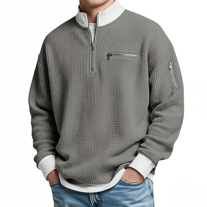 Clément | Pull col zippé gaufré