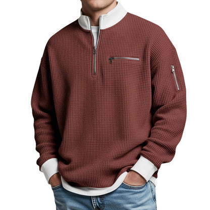 Clément | Pull col zippé gaufré
