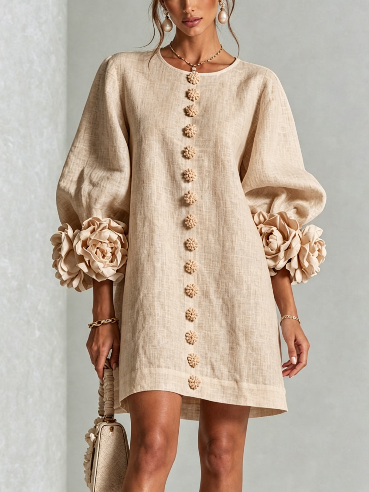 Mathilde | Robe fleurie boutonnée