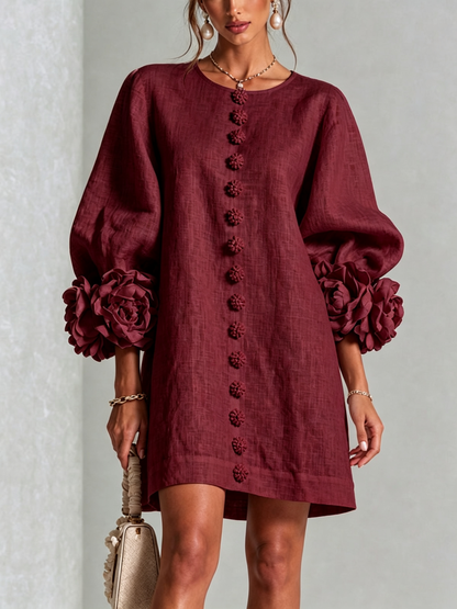Mathilde | Robe fleurie boutonnée