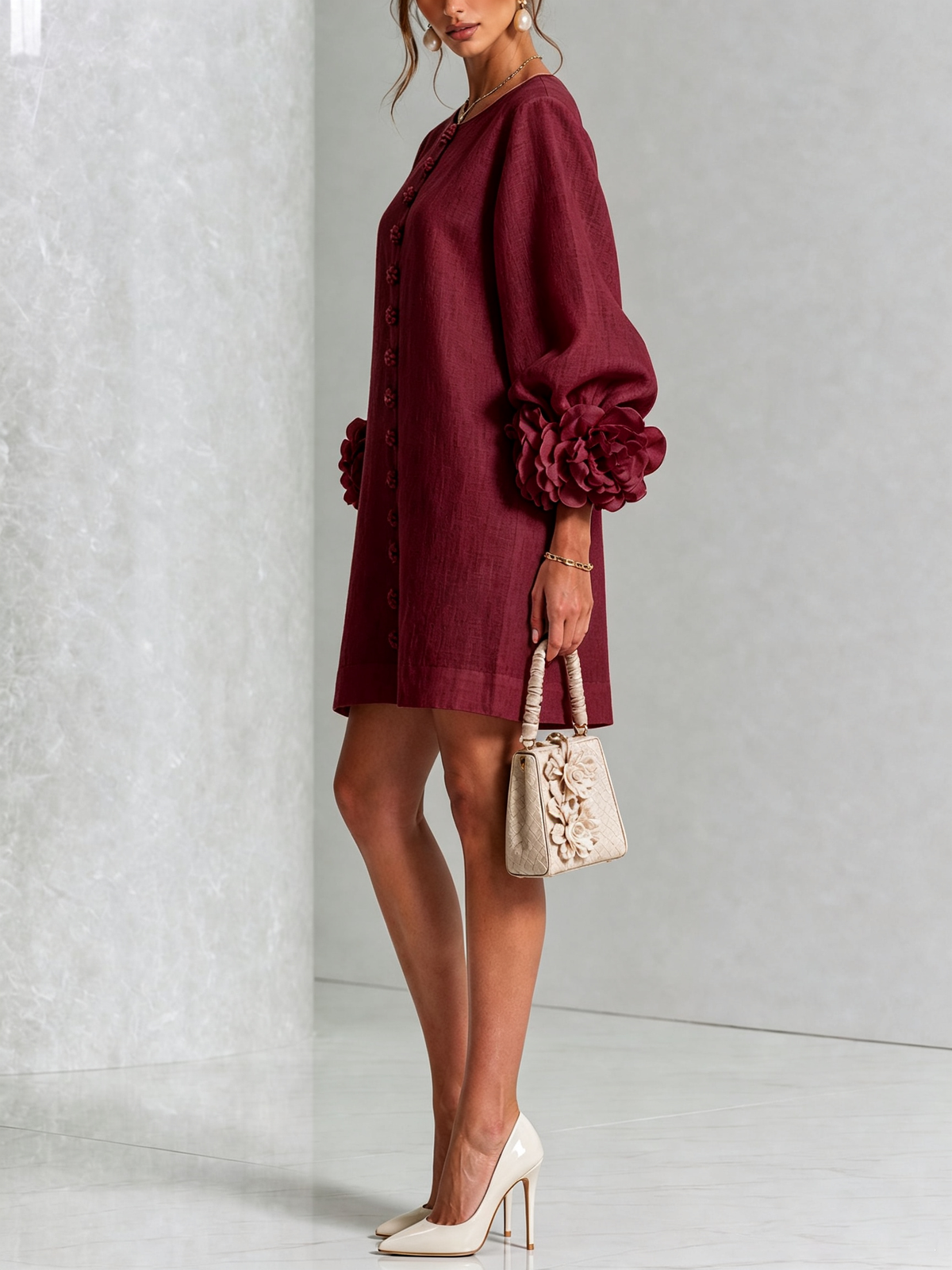 Mathilde | Robe fleurie boutonnée