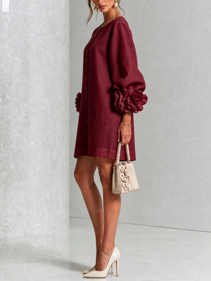 Mathilde | Robe fleurie boutonnée