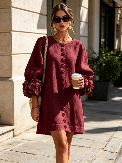Mathilde | Robe fleurie boutonnée