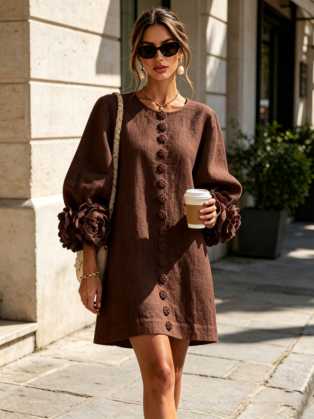 Mathilde | Robe fleurie boutonnée