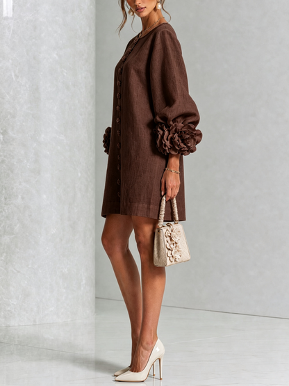 Mathilde | Robe fleurie boutonnée