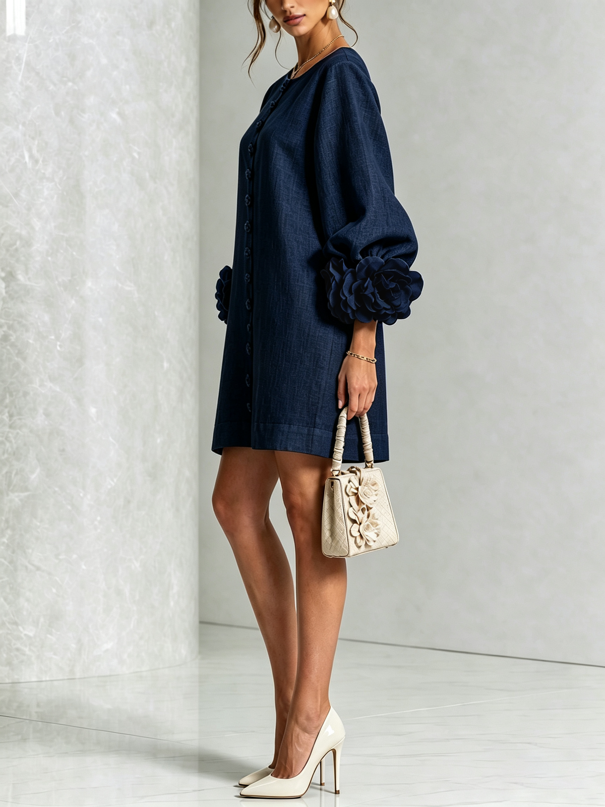 Mathilde | Robe fleurie boutonnée