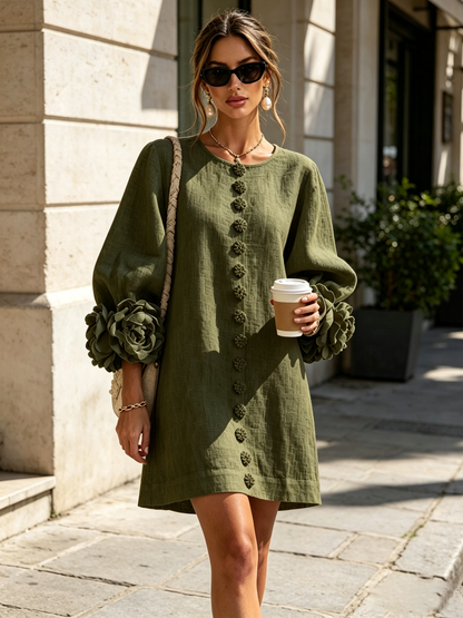 Mathilde | Robe fleurie boutonnée