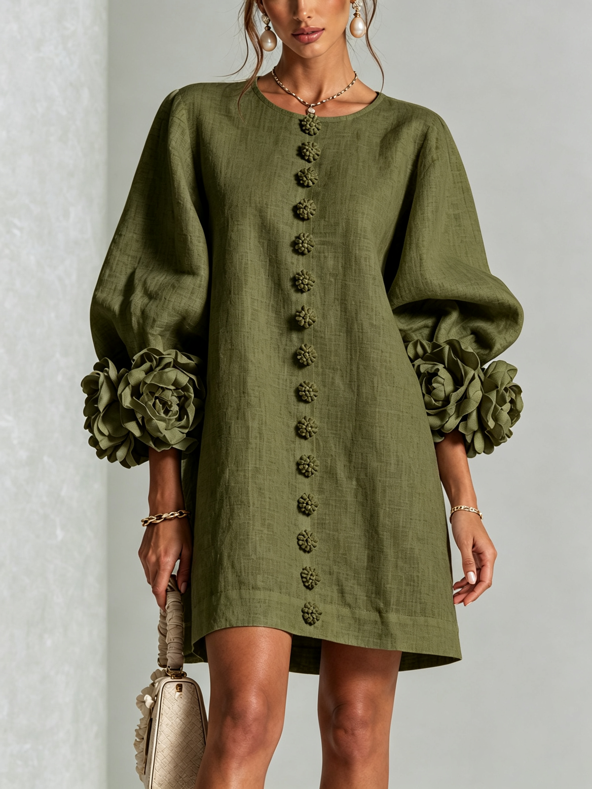 Mathilde | Robe fleurie boutonnée