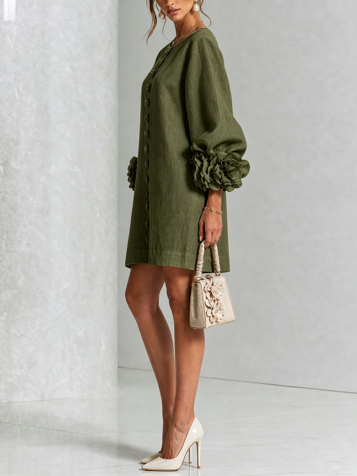 Mathilde | Robe fleurie boutonnée