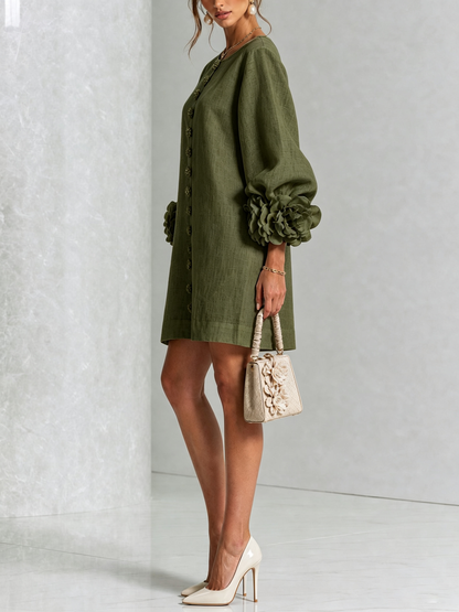 Mathilde | Robe fleurie boutonnée