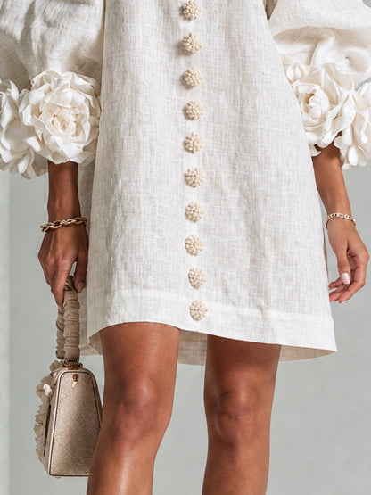 Mathilde | Robe fleurie boutonnée
