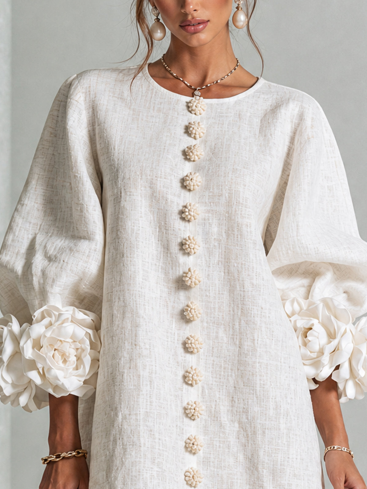 Mathilde | Robe fleurie boutonnée