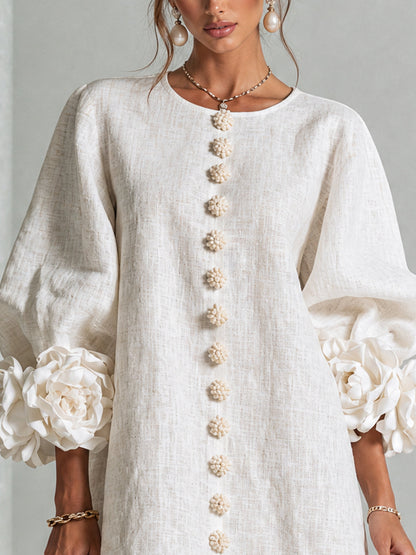 Mathilde | Robe fleurie boutonnée