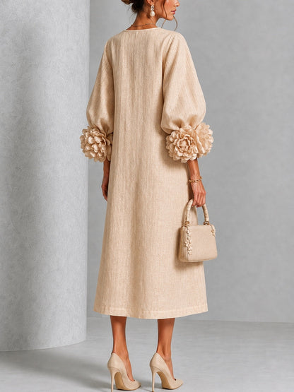 Alix | Robe midi boutons fleuris