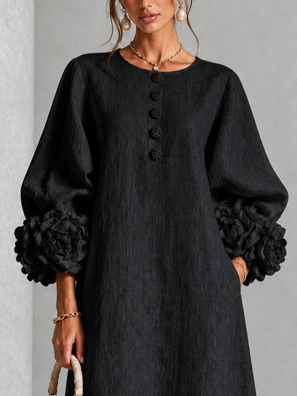 Alix | Robe midi boutons fleuris