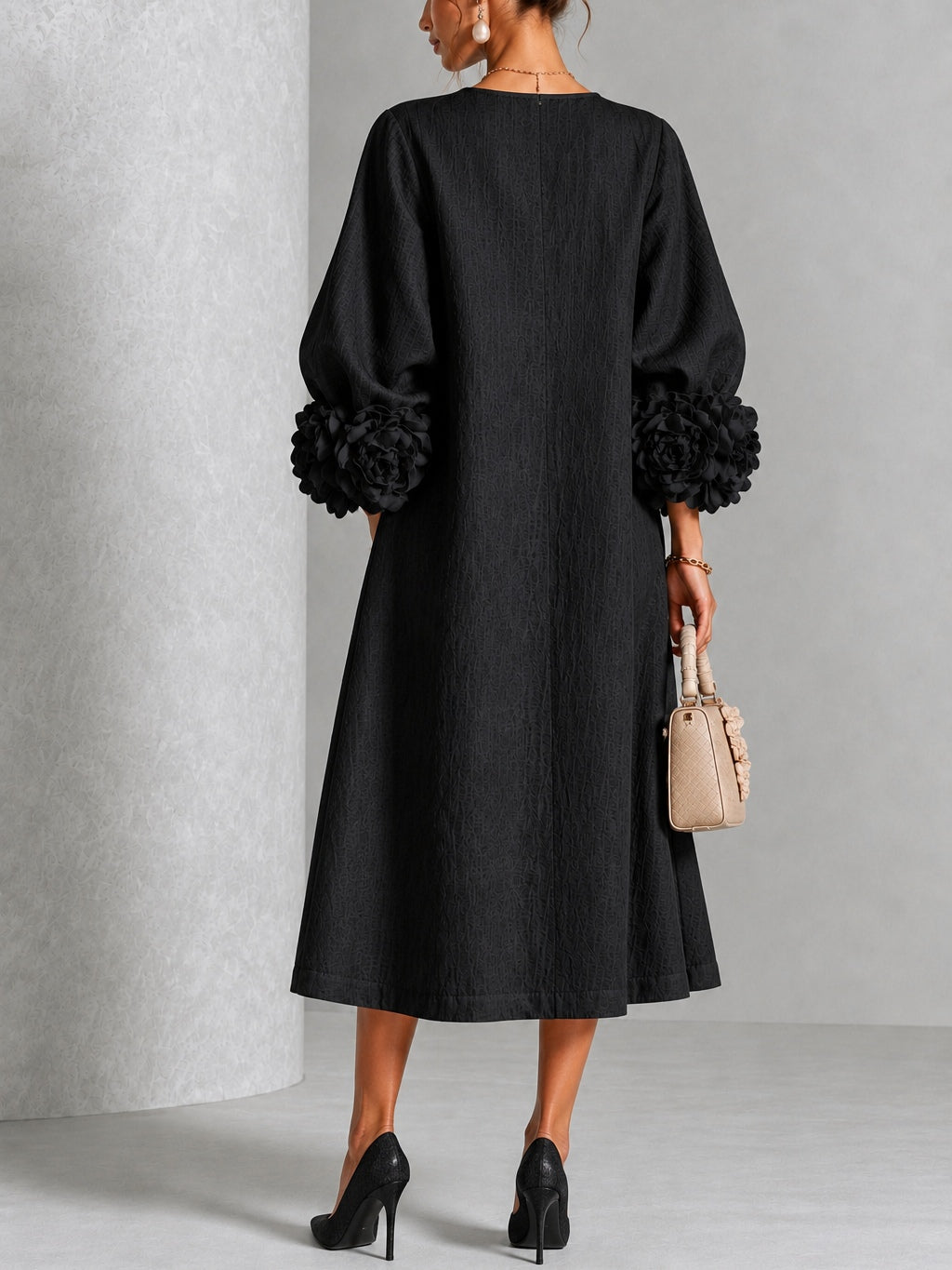 Alix | Robe midi boutons fleuris