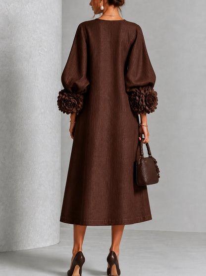 Alix | Robe midi boutons fleuris