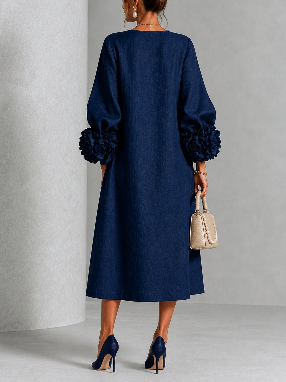Alix | Robe midi boutons fleuris