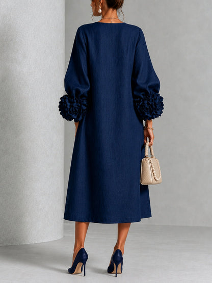 Alix | Robe midi boutons fleuris