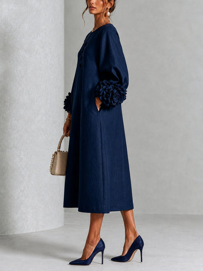 Alix | Robe midi boutons fleuris