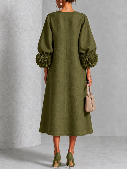 Alix | Robe midi boutons fleuris