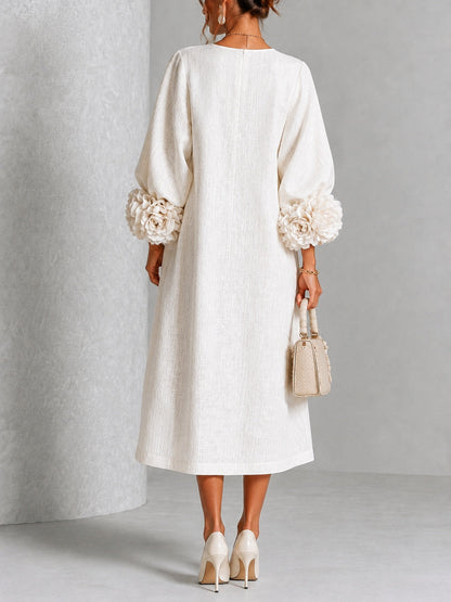 Alix | Robe midi boutons fleuris
