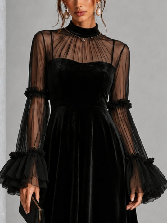 Maud | Robe midi plissée velours