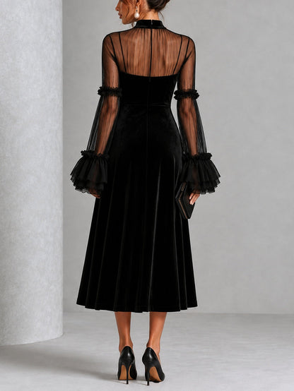 Maud | Robe midi plissée velours