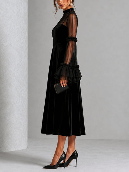 Maud | Robe midi plissée velours