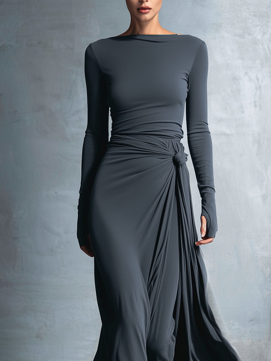 Zoé | Robe maxi drapée fluide