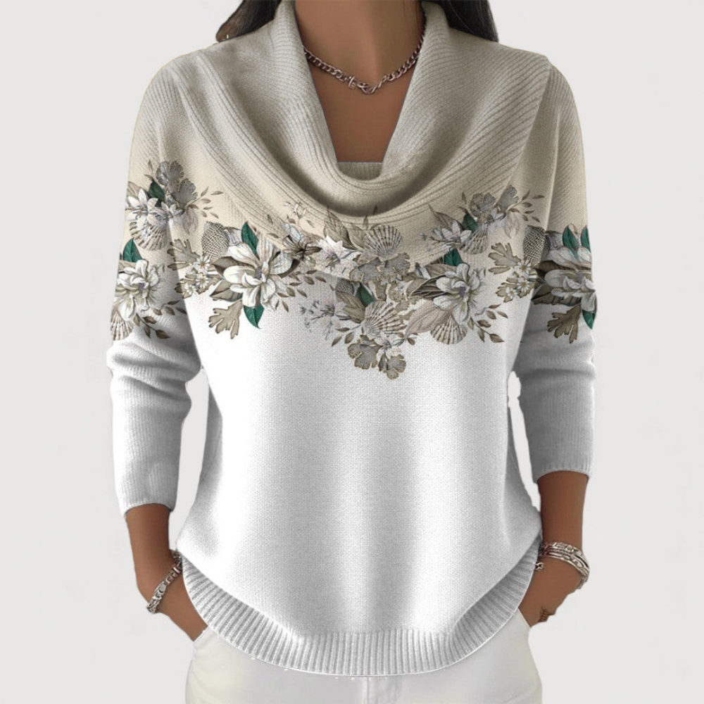 Amour | Pull floral à col doux